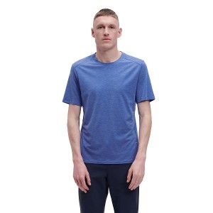 Men's On Running Active-T T Shirts Blue | 9048271_MY