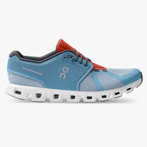 Men's On Running Cloud 5 Push Walking Shoes Blue / Orange | 8473026_MY