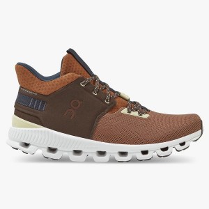 Men's On Running Cloud Hi Edge Sneakers Brown | 6528473_MY