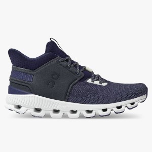 Men's On Running Cloud Hi Edge Sneakers Navy | 9685137_MY