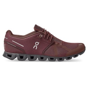 Men's On Running Cloud Monochrome Sneakers Burgundy | 1298075_MY