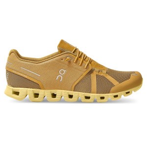 Men's On Running Cloud Monochrome Sneakers Gold | 6258749_MY