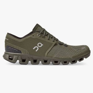 Men's On Running Cloud X 2 Road Running Shoes Olive | 3569471_MY