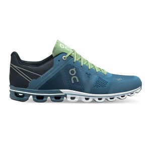 Men's On Running Cloudflow 1 Road Running Shoes Blue / Green | 2078435_MY