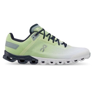 Men's On Running Cloudflow Road Running Shoes Green / White | 3524069_MY