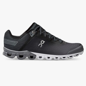 Men's On Running Cloudflow Wide Road Running Shoes Black | 1985743_MY