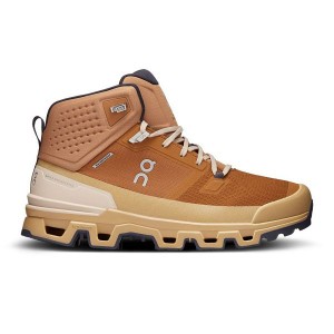 Men's On Running Cloudrock 2 Waterproof Hiking Boots Brown | 2437950_MY