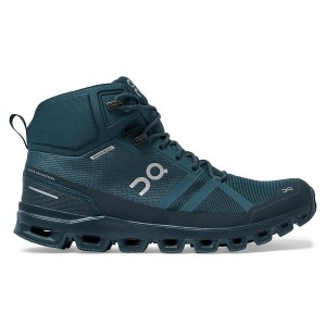 Men's On Running Cloudrock Waterproof Hiking Boots Navy | 7849615_MY