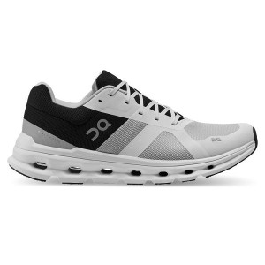 Men's On Running Cloudrunner Road Running Shoes Grey / Black | 8076519_MY