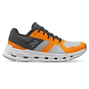 Men's On Running Cloudrunner Road Running Shoes Grey / Orange | 9148025_MY