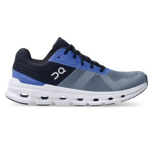 Men's On Running Cloudrunner Road Running Shoes Blue / Navy | 9248315_MY