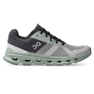 Men's On Running Cloudrunner Road Running Shoes Grey / Green | 4795231_MY