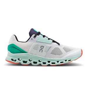 Men's On Running Cloudstratus Road Running Shoes White / Green | 3128056_MY