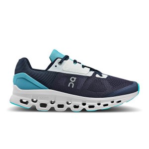 Men's On Running Cloudstratus Road Running Shoes Navy / blue | 1659203_MY