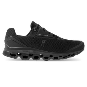 Men's On Running Cloudstratus Road Running Shoes Black | 4570269_MY