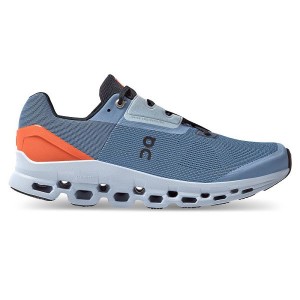 Men's On Running Cloudstratus Road Running Shoes Blue / Orange | 7146289_MY