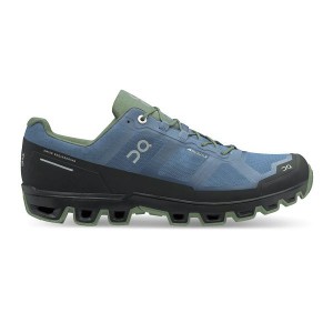 Men's On Running Cloudventure Waterproof 2 Trail Running Shoes Blue / Green | 3602758_MY