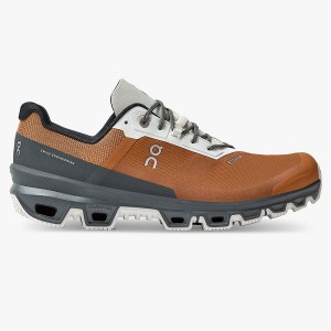 Men's On Running Cloudventure Waterproof 3 Hiking Shoes Brown | 7120839_MY