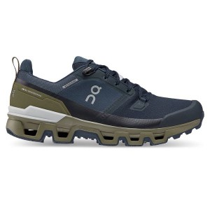 Men's On Running Cloudwander Waterproof Hiking Shoes Navy / Olive | 3976850_MY