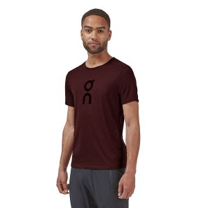 Men's On Running Graphic-T 1 T Shirts Burgundy | 1894376_MY