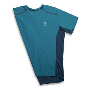 Men's On Running Performance-T 1 T Shirts Blue | 3187640_MY