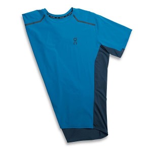 Men's On Running Performance-T 1 T Shirts Blue | 4097613_MY