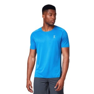 Men's On Running Performance-T 2 T Shirts Blue / Navy | 4782315_MY