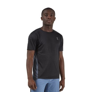 Men's On Running Performance-T 2 T Shirts Black | 1495386_MY