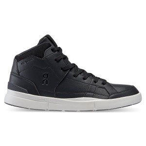 Men's On Running THE ROGER Clubhouse Mid Sneakers Black | 5206473_MY