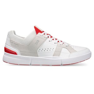 Men's On Running THE ROGER Clubhouse Sneakers White / Red | 4256987_MY