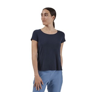 Women's On Running Active-T Breathe T Shirts Navy | 8407156_MY