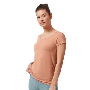 Women's On Running Active-T Breathe T Shirts Apricot | 3908761_MY