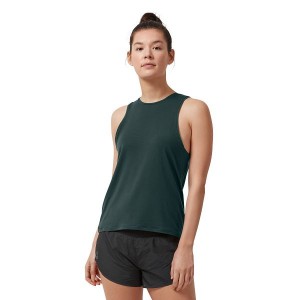 Women's On Running Active Tanks Dark Green | 9841532_MY