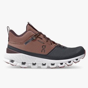 Women's On Running Cloud Hi Waterproof Sneakers Chocolate | 9160478_MY