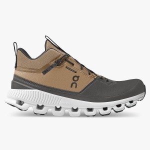 Women's On Running Cloud Hi Waterproof Sneakers Brown | 6192078_MY