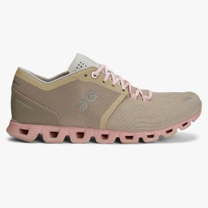 Women's On Running Cloud X 1 Training Shoes Brown / Rose | 175826_MY