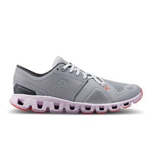 Women's On Running Cloud X 3 Road Running Shoes Grey | 3402798_MY