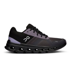 Women's On Running Cloudrunner Road Running Shoes Black / Purple | 2431769_MY