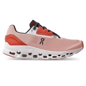 Women's On Running Cloudstratus Road Running Shoes Rose / Red | 3167598_MY