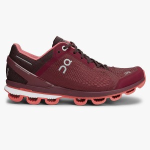 Women's On Running Cloudsurfer 5 Road Running Shoes Burgundy / Coral | 6387041_MY
