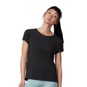 Women's On Running Comfort-T 2 T Shirts Black | 8362091_MY