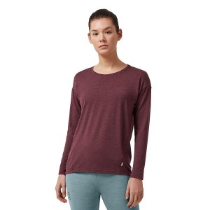 Women's On Running Comfort Long-T T Shirts Burgundy | 9826071_MY