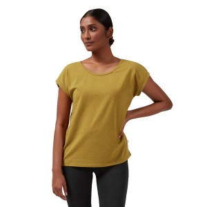 Women's On Running On-T 1 T Shirts Yellow | 1503428_MY