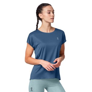 Women's On Running Performance-T 3 T Shirts Blue / Navy | 3815640_MY