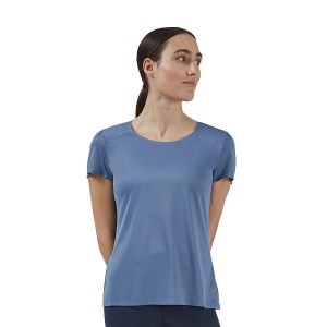 Women's On Running Performance-T 4 T Shirts Blue / Black | 1968254_MY