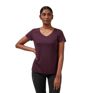 Women's On Running Performance-T 4 T Shirts Burgundy / Black | 6873415_MY