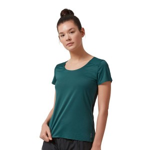 Women's On Running Performance-T 4 T Shirts Green / Black | 1925843_MY
