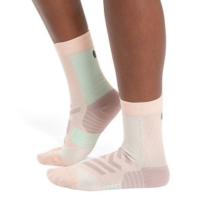 Women's On Running Performance High Socks Pink / Green | 5149830_MY