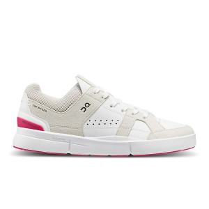 Women's On Running THE ROGER Clubhouse Sneakers White / Pink | 9026438_MY