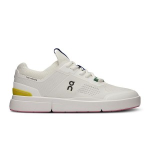 Women's On Running THE ROGER Spin Sneakers White / Yellow | 4082573_MY
